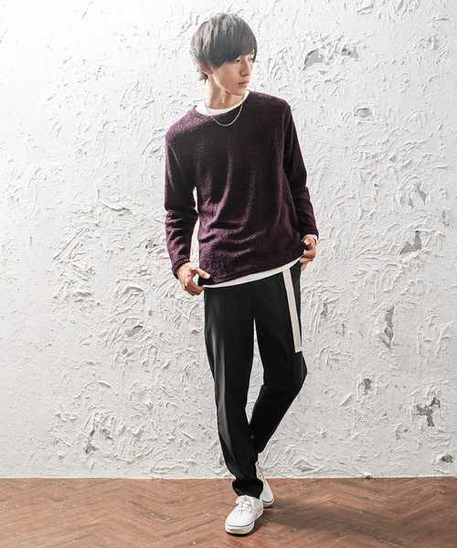 MinoriTY(マイノリティ)の「(2点セット)アンサンブル/ニットソー/ブークレパイル長袖+長袖(Tシャツ/カットソー・メンズ・ブラック/ネイビー/杢グレー/ワイン・M/L)」の18枚目の写真