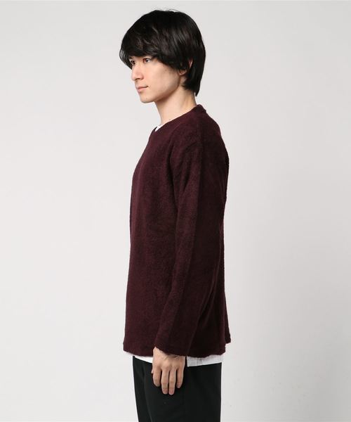 MinoriTY(マイノリティ)の「(2点セット)アンサンブル/ニットソー/ブークレパイル長袖+長袖(Tシャツ/カットソー・メンズ・ブラック/ネイビー/杢グレー/ワイン・M/L)」の12枚目の写真