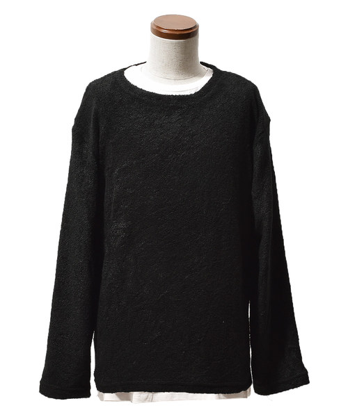 MinoriTY(マイノリティ)の「(2点セット)アンサンブル/ニットソー/ブークレパイル長袖+長袖(Tシャツ/カットソー・メンズ・ブラック/ネイビー/杢グレー/ワイン・M/L)」の5枚目の写真