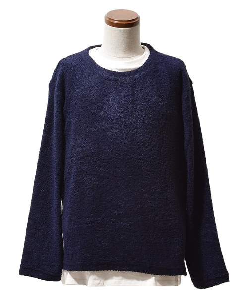 MinoriTY(マイノリティ)の「(2点セット)アンサンブル/ニットソー/ブークレパイル長袖+長袖(Tシャツ/カットソー・メンズ・ブラック/ネイビー/杢グレー/ワイン・M/L)」の9枚目の写真