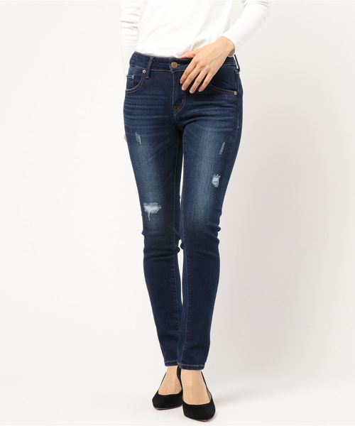 AMERICAN HOLIC（アメリカンホリック）の「・Newスキニーフィットデニム（デニムパンツ・レディース・インディゴブルー/ライトインディゴブルー/ブルー系その他/ワンウォッシュ・LL/S/M/L/XS）」の3枚目の写真