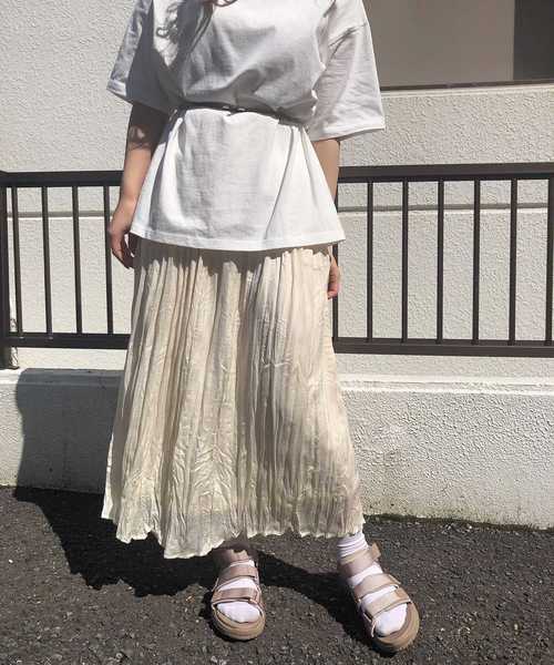 one after another NICE CLAUP（ワンアフターアナザーナイスクラップ）の「クリンクル加工プリーツスカート（スカート・レディース・ベージュ/パープル/サックスブルー/アイボリー・FREE）」の13枚目の写真