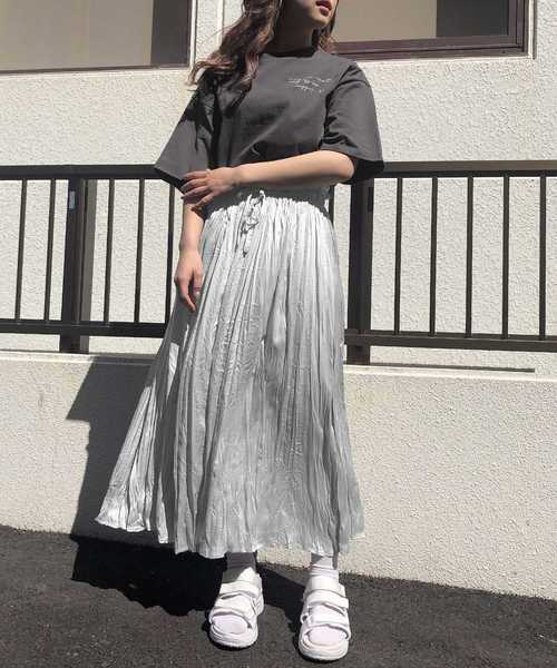 one after another NICE CLAUP（ワンアフターアナザーナイスクラップ）の「クリンクル加工プリーツスカート（スカート・レディース・ベージュ/パープル/サックスブルー/アイボリー・FREE）」の15枚目の写真