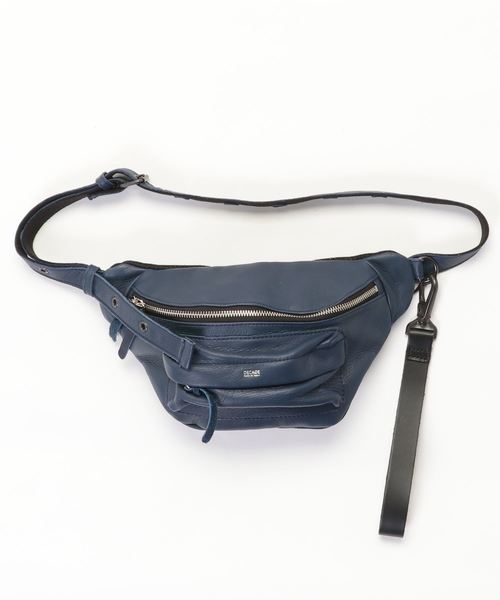 DECADE(ディケイド)の「オイルドカウレザー・ウェストボディバッグDECADE(No-01178) Oiled Cow WaistLeather Body Bag ディケイド(ボディバッグ/ウエストポーチ)」|ネイビー