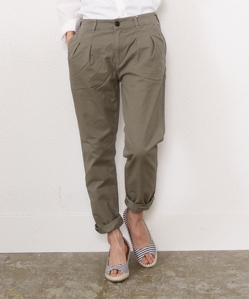 coen(コーエン)の「ライトチノタックパンツ 14SS(チノパンツ・レディース・オフホワイト/オリーブ/ベージュ/コバルトブルー・LARGE/SMALL/MEDIUM)」の3枚目の写真