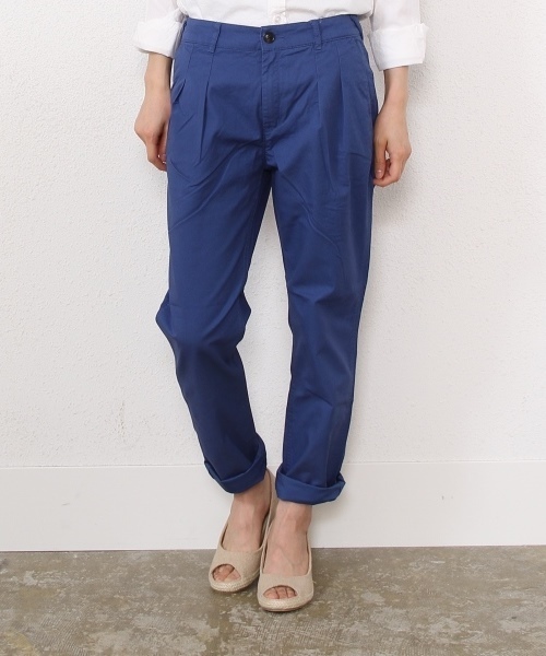 coen(コーエン)の「ライトチノタックパンツ 14SS(チノパンツ・レディース・オフホワイト/オリーブ/ベージュ/コバルトブルー・LARGE/SMALL/MEDIUM)」の4枚目の写真