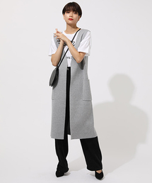 AZUL by moussy LADYS�i�A�Y�[���o�C�}�E�W�[���f�B�X�j�́uSWEATTER LONG VEST/�X�E�F�b�^�[�����O�x�X�g�i�x�X�g�j�v