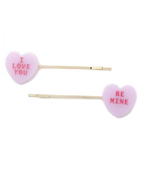 WEGO（ウィゴー）の「WEGO/ハートメッセージヘアピン（その他ヘアアクセサリー・レディース・ホワイト/ライム/パープル/ピンク・FREE）」の3枚目の写真