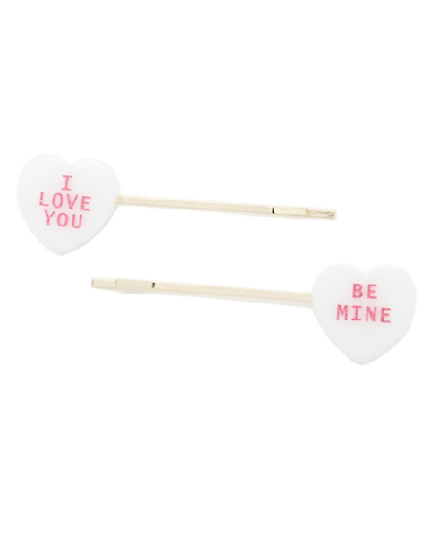 WEGO（ウィゴー）の「WEGO/ハートメッセージヘアピン（その他ヘアアクセサリー・レディース・ホワイト/ライム/パープル/ピンク・FREE）」の2枚目の写真