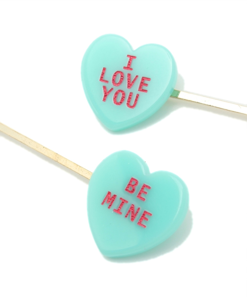 WEGO（ウィゴー）の「WEGO/ハートメッセージヘアピン（その他ヘアアクセサリー・レディース・ホワイト/ライム/パープル/ピンク・FREE）」の6枚目の写真