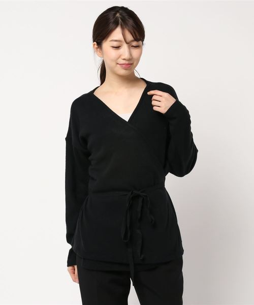 STYLEBLOCK（スタイルブロック）の「起毛フライスカシュクール2WAYカットソー（Tシャツ/カットソー・レディース・ブラック/ベージュ/ブラウン/アイボリー・M）」の3枚目の写真
