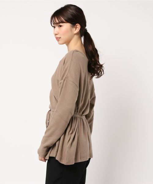STYLEBLOCK（スタイルブロック）の「起毛フライスカシュクール2WAYカットソー（Tシャツ/カットソー・レディース・ブラック/ベージュ/ブラウン/アイボリー・M）」の5枚目の写真