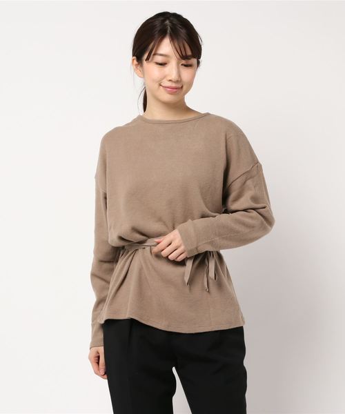 STYLEBLOCK（スタイルブロック）の「起毛フライスカシュクール2WAYカットソー（Tシャツ/カットソー・レディース・ブラック/ベージュ/ブラウン/アイボリー・M）」の7枚目の写真