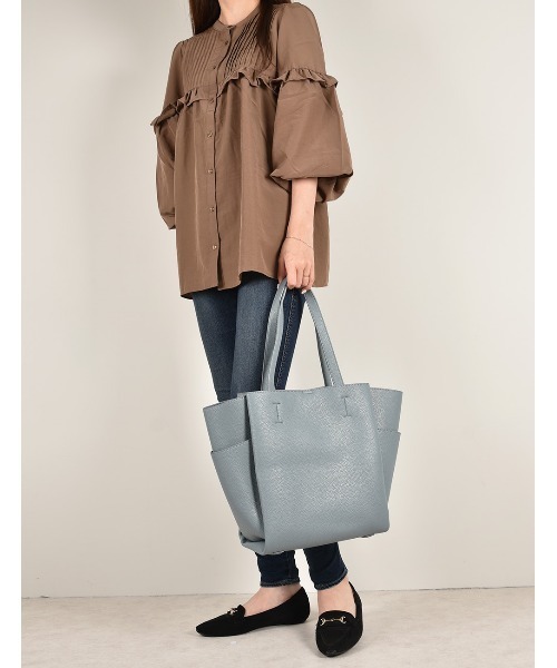 MONICA（モニカ）の「収納いっぱいA4トート（トートバッグ・レディース・ブラック/グレー/ライトグレー/アイボリー/グリーン/チョコ/ピンク系その他/ダークブルー/ベージュ/グレイッシュベージュ/ネイビー/ライトグリーン/ブラウン系その他・FREE）」の12枚目の写真