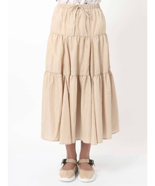merry jenny（メリージェニー）の「ティアードティアードスカート（スカート・レディース・ライトグレー/ブラック/ベージュ・FREE）」の4枚目の写真