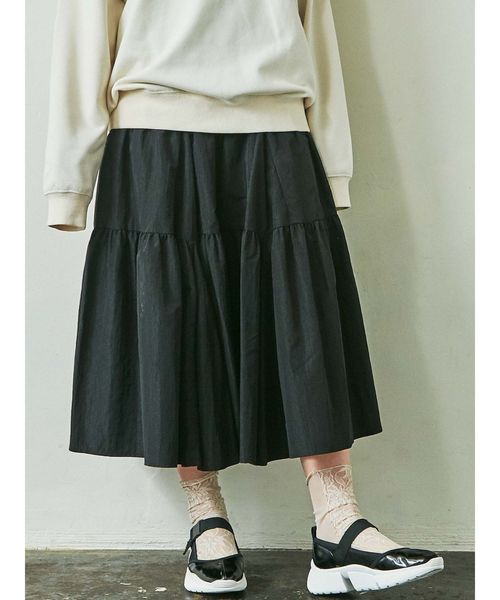 merry jenny（メリージェニー）の「ティアードティアードスカート（スカート・レディース・ライトグレー/ブラック/ベージュ・FREE）」の19枚目の写真