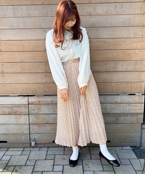 apres jour（アプレジュール）の「花柄プリーツスカート【ZOZOTOWN限定アイテム】（スカート・レディース・ブラック/ライトグリーン/アイボリー/その他/ライトベージュ・フリー）」の8枚目の写真