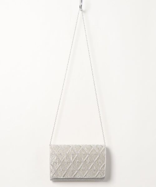 form forma（フォルムフォルマ）の「ビーズ刺繍パーティーバッグ（クラッチバッグ・レディース・シルバー・FREE）」の5枚目の写真