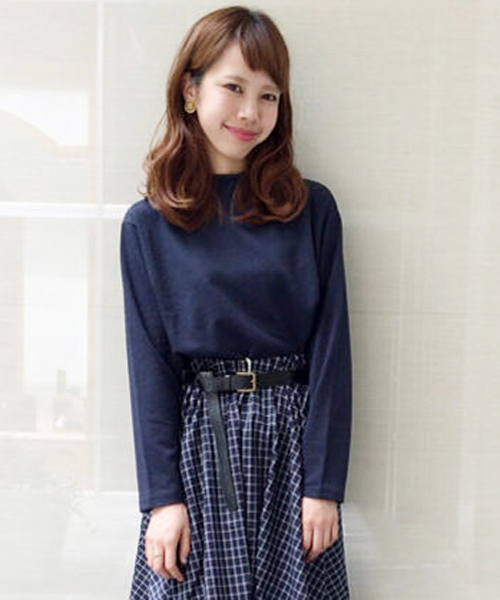 Kastane（カスタネ）の「【Kastane】ハイネックプルオーバー（Tシャツ/カットソー・レディース・ピンクベージュ/ネイビー/ダークブルー/オフホワイト/レッド/ブラック/ピンク・FREE）」の3枚目の写真