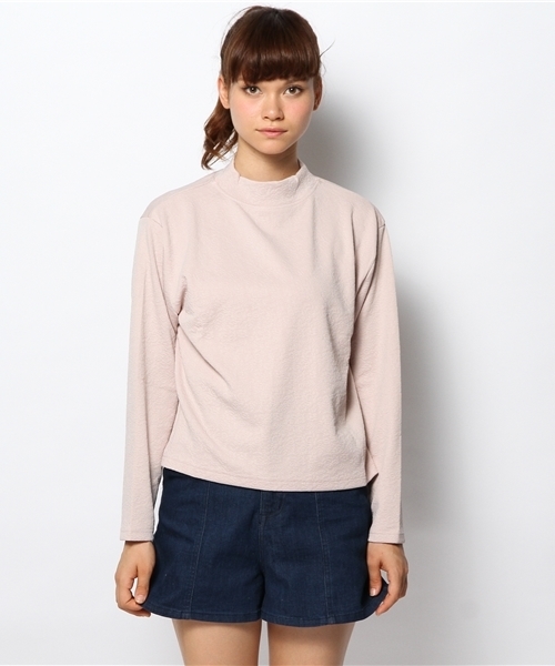 Kastane（カスタネ）の「【Kastane】ハイネックプルオーバー（Tシャツ/カットソー・レディース・ピンクベージュ/ネイビー/ダークブルー/オフホワイト/レッド/ブラック/ピンク・FREE）」の10枚目の写真