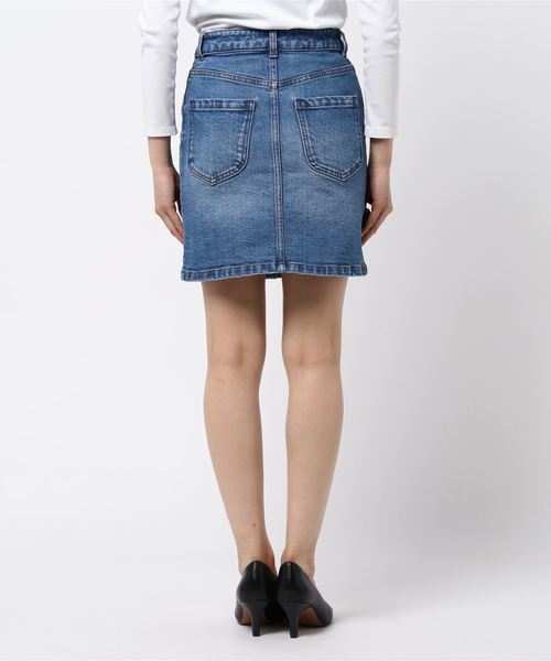 SPIRALGIRL（スパイラルガール）の「バイカラーステッチミニスカート（デニムスカート・レディース・ブラック/ライトブルー/ホワイト・S/M）」の11枚目の写真