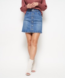 バイカラーステッチミニスカート