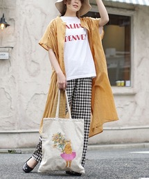 コットンガーゼ ロングシャツワンピース