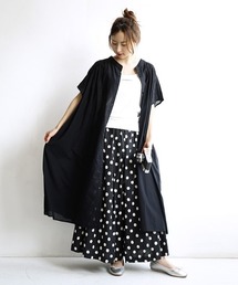 コットンガーゼ ロングシャツワンピース