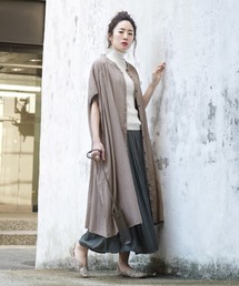 コットンガーゼ ロングシャツワンピース