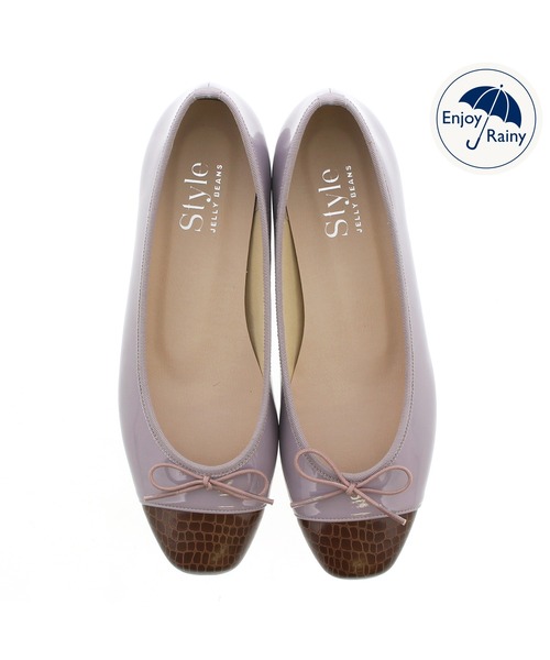 JELLY BEANS（ジェリービーンズ）の「【WEB限定】【レイン対応】コンビトゥレインバレエ(303-7371)JELLY BEANS(ジェリービーンズ)（レインシューズ・レディース・ブラック/アイボリー/ベージュ/ネイビー/ラベンダー・23/24.5/23.5/22.5/24）」の6枚目の写真