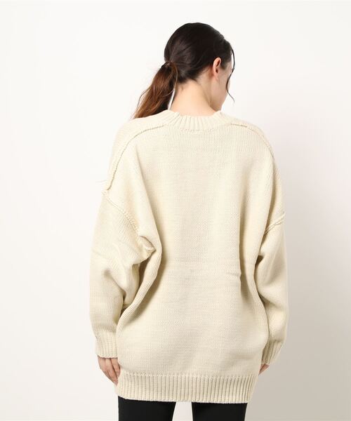 coca(coca)(コカ)の「ローゲージVネックニット(ニット/セーター・レディース・チャコールグレー/アイボリー・ONE SIZE)」の16枚目の写真