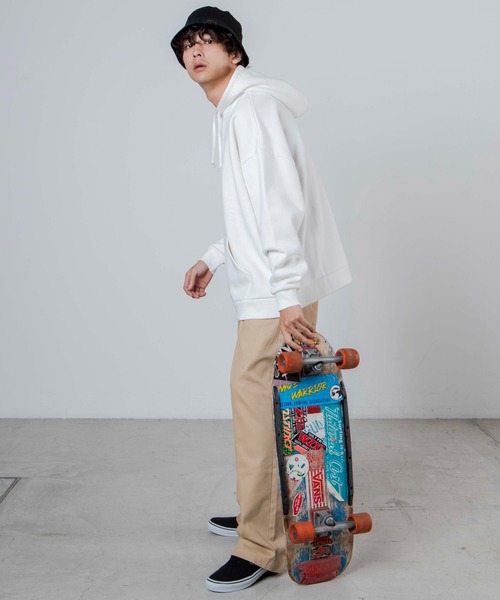 WEGO（ウィゴー）の「WEGO/裏起毛ヘビーウエイトビッグシルエットプルパーカー（パーカー・メンズ・オフホワイト/杢グレー/ブラック・LARGE/MEDIUM）」の4枚目の写真