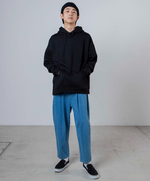 WEGO（ウィゴー）の「WEGO/裏起毛ヘビーウエイトビッグシルエットプルパーカー（パーカー・メンズ・オフホワイト/杢グレー/ブラック・LARGE/MEDIUM）」の13枚目の写真