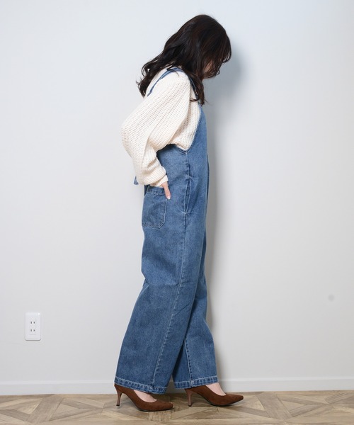 shopnikoniko(ショップニコニコ)の「デッキサロペット(サロペット/オーバーオール・レディース・ブラック/ネイビー/カーキ/ダークブルー・フリー)」の16枚目の写真