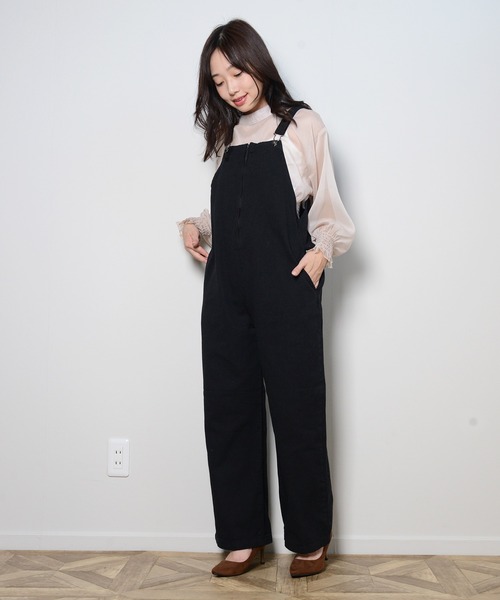shopnikoniko(ショップニコニコ)の「デッキサロペット(サロペット/オーバーオール・レディース・ブラック/ネイビー/カーキ/ダークブルー・フリー)」の10枚目の写真