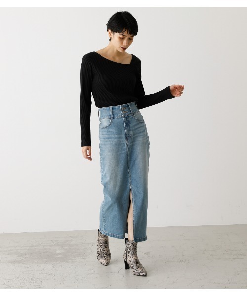 High Waist Slit Denim Skirt ハイウエストスリットデニムスカート デニムスカート Azul By Moussy アズールバイ マウジー のファッション通販 Zozotown