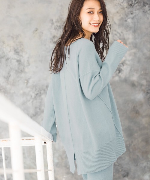 BAYFLOW（ベイフロー）の「コットンキモウニットプルオーバー（ニット/セーター・レディース・ライトブルー/グレー/チャコール・FREE）」の3枚目の写真