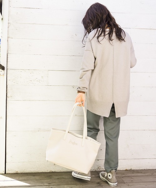 BAYFLOW（ベイフロー）の「コットンキモウニットプルオーバー（ニット/セーター・レディース・ライトブルー/グレー/チャコール・FREE）」の7枚目の写真