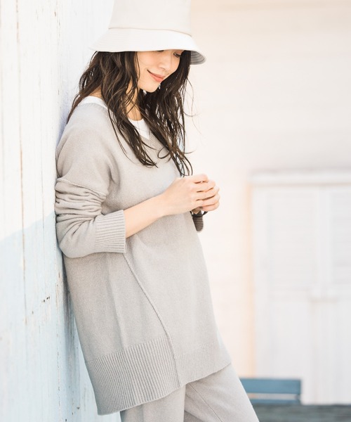 BAYFLOW（ベイフロー）の「コットンキモウニットプルオーバー（ニット/セーター・レディース・ライトブルー/グレー/チャコール・FREE）」の9枚目の写真