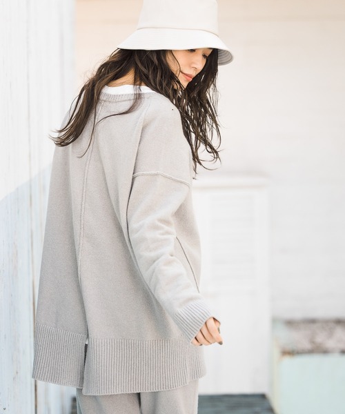BAYFLOW（ベイフロー）の「コットンキモウニットプルオーバー（ニット/セーター・レディース・ライトブルー/グレー/チャコール・FREE）」の10枚目の写真