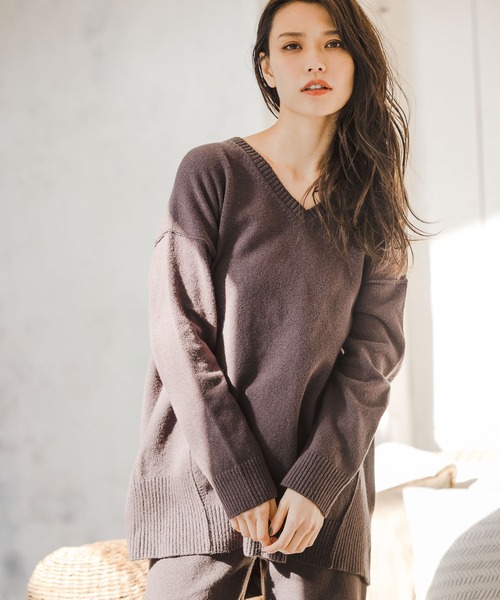 BAYFLOW（ベイフロー）の「コットンキモウニットプルオーバー（ニット/セーター・レディース・ライトブルー/グレー/チャコール・FREE）」の13枚目の写真