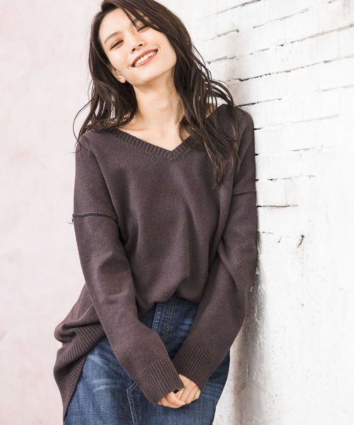 BAYFLOW（ベイフロー）の「コットンキモウニットプルオーバー（ニット/セーター・レディース・ライトブルー/グレー/チャコール・FREE）」の17枚目の写真