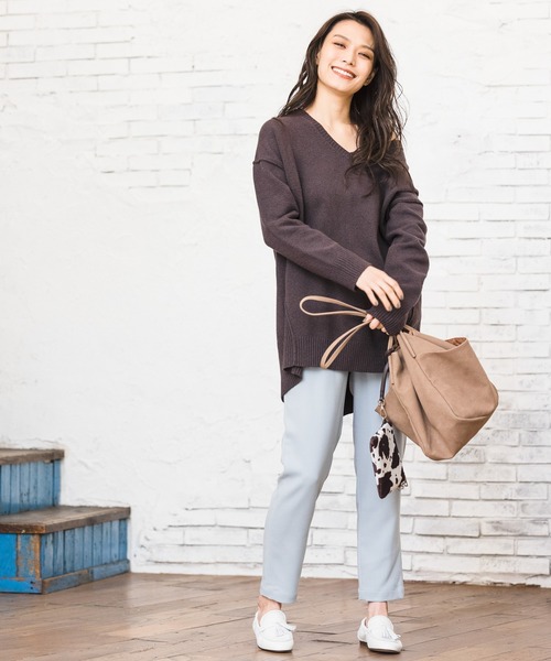 BAYFLOW（ベイフロー）の「コットンキモウニットプルオーバー（ニット/セーター・レディース・ライトブルー/グレー/チャコール・FREE）」の19枚目の写真