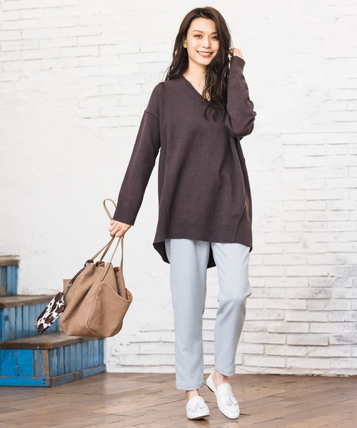 BAYFLOW（ベイフロー）の「コットンキモウニットプルオーバー（ニット/セーター・レディース・ライトブルー/グレー/チャコール・FREE）」の20枚目の写真