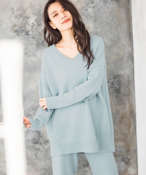 BAYFLOW（ベイフロー）の「コットンキモウニットプルオーバー（ニット/セーター・レディース・ライトブルー/グレー/チャコール・FREE）」の21枚目の写真