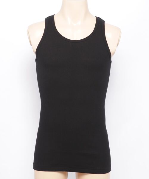 Healthknit（ヘルスニット）の「【Healthknit】 U.S. コットン リブタンクトップ ノースリーブ 抗菌防臭加工 53001（タンクトップ・メンズ・ホワイト/ブラック・M/L）」の6枚目の写真