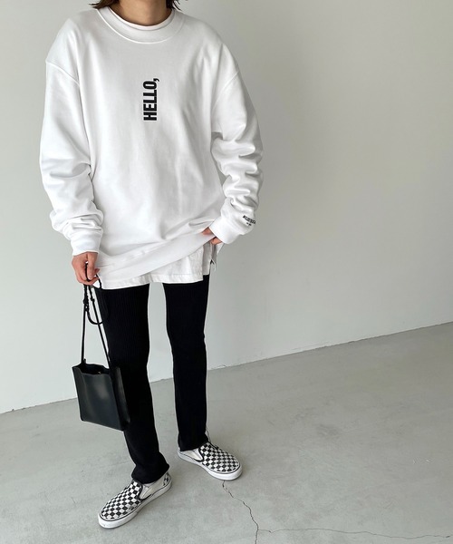 CANAL JEAN（キャナルジーン）の「1975 TOKYO(1975 トーキョー) "HELLO"クルーネックトレーナー（スウェット・レディース・ホワイト×ブルー/ホワイト×ブラック/ヘザーグレー・LARGE/X-LARGE）」の16枚目の写真