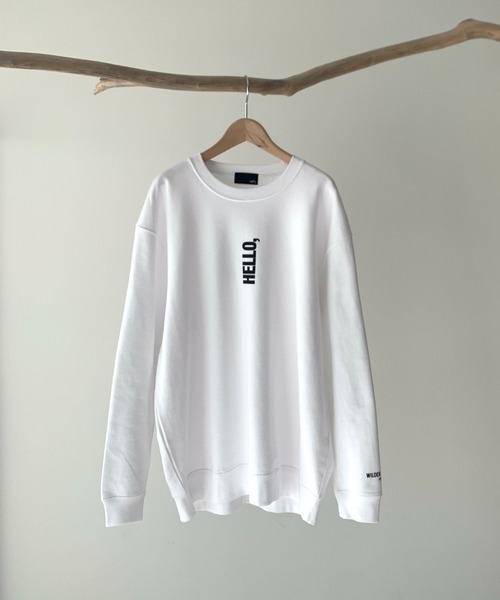 CANAL JEAN（キャナルジーン）の「1975 TOKYO(1975 トーキョー) "HELLO"クルーネックトレーナー（スウェット・レディース・ホワイト×ブルー/ホワイト×ブラック/ヘザーグレー・LARGE/X-LARGE）」の13枚目の写真