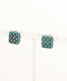 irodori/金彩dot earring(square深緑)