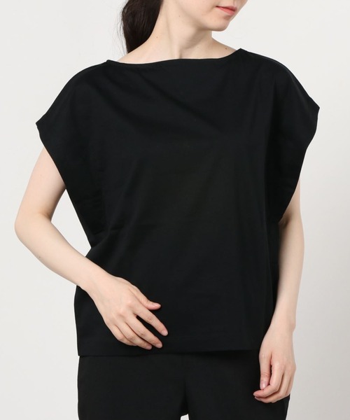 JETSET SOLO PLUS (ジェットセットソロプラス)の「バイオシルケットマチ付き2WAYカットソー(Tシャツ/カットソー・レディース・オフホワイト/レンガ/ブラック/モーブ系・FREE)」の1枚目の写真